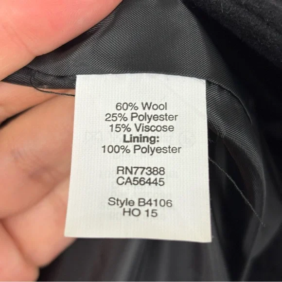 J. Crew Factory Uptown Wool Dress Coat Black Size 12 - Picture 4 of 7